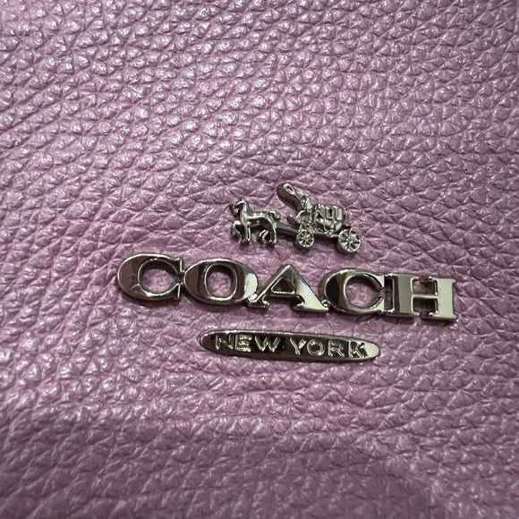 Coach Pebble Leather Carrie Pink Metallic Crossbody Bag - Picture 7 of 16